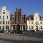 Die historische Altstadt und der Marktplatz in Wismar